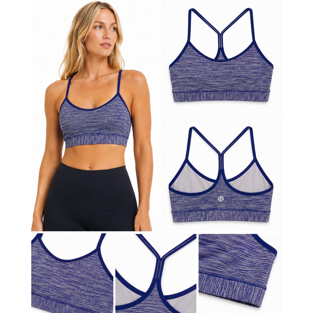 Lululemon Sports Bra 8 Flow Y Space Dye Racerback Yoga Athleisure Workout